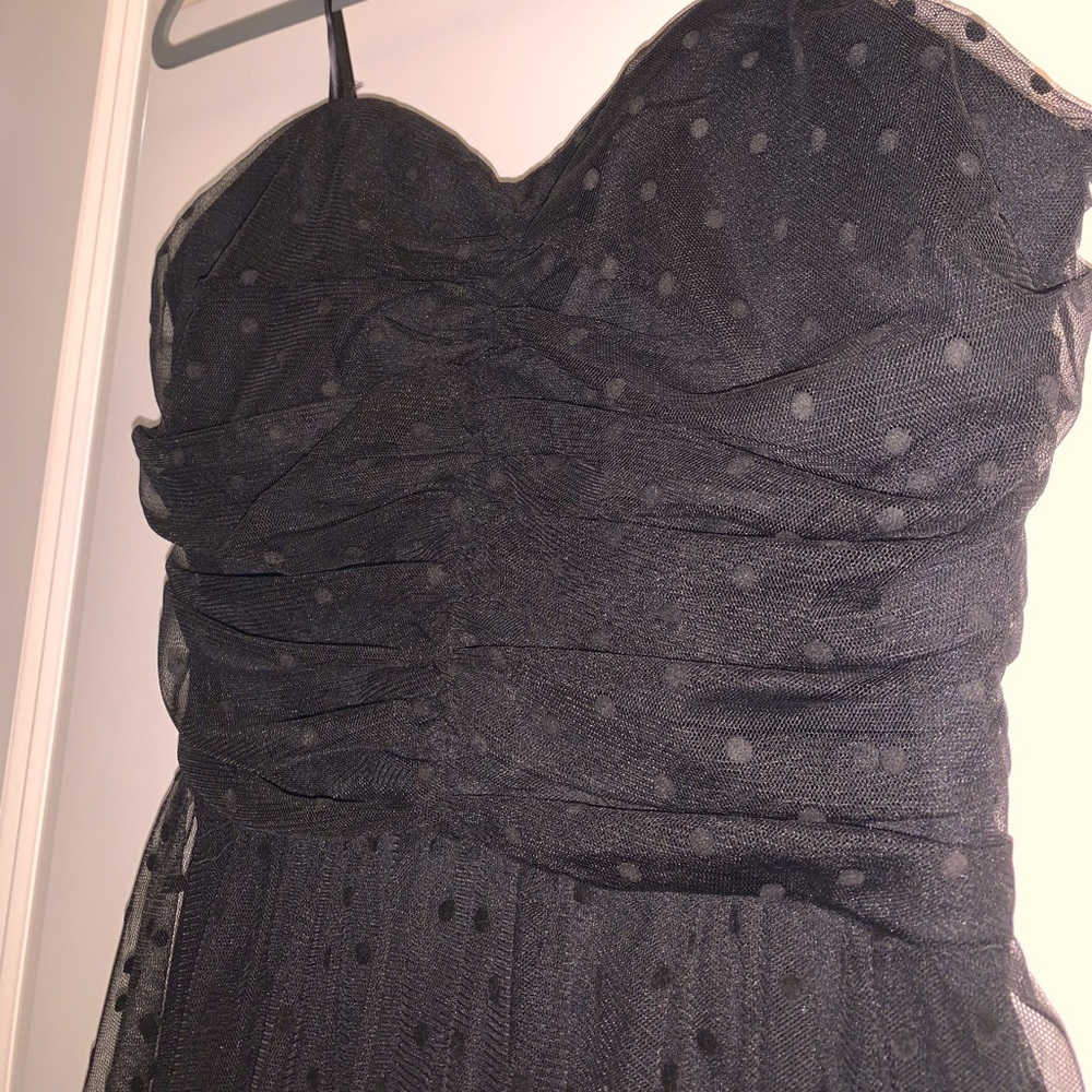 Homecoming Dress! Cute black dress with polka dot tule over the top.